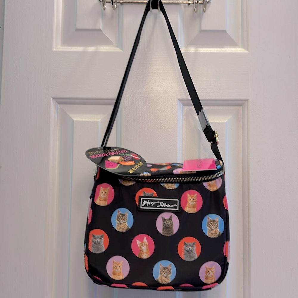 🐈‍⬛ NWT! BETSEY JOHNSON Whimsical Kitty Cat Lunch Tote